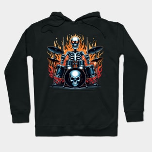 Funny Skeleton Drummer Music Lover Hoodie